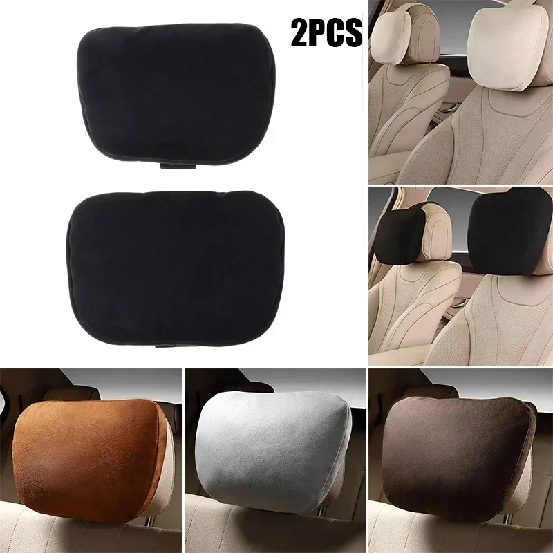 1 Pair Of Pillow 29*19cm Suede Fabric For Mercedes-Benz Car Headrest Maybach Design S Class Ultra Soft Pillow Neck Protection