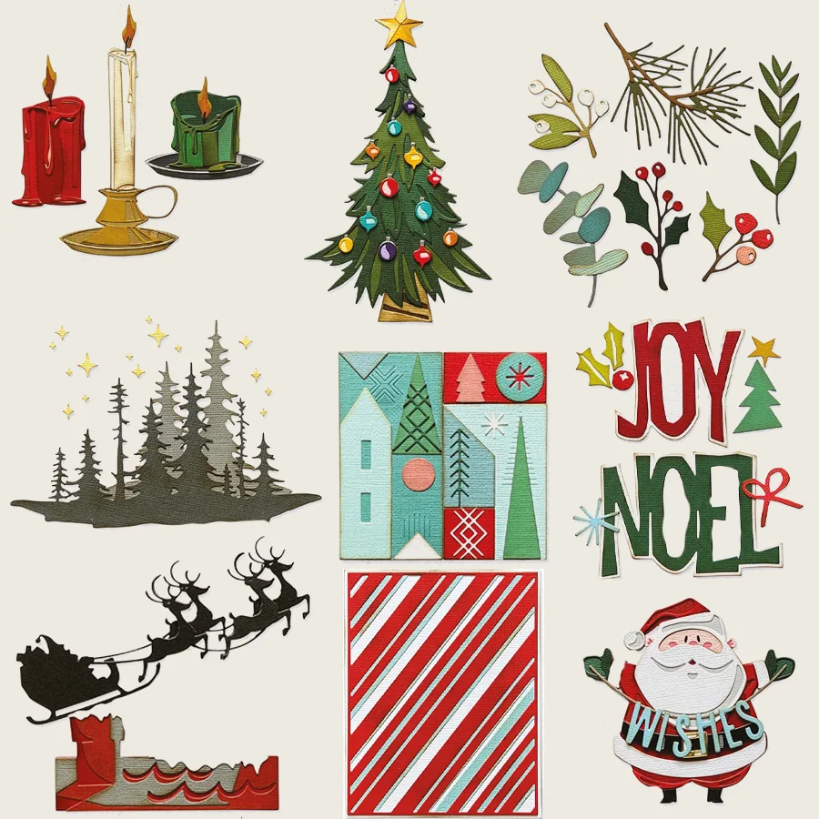 

Merry Christmas Metal Cutting Dies Scrapbooking Photo Album Decorative Crafts for DIY Embossing PaperCard