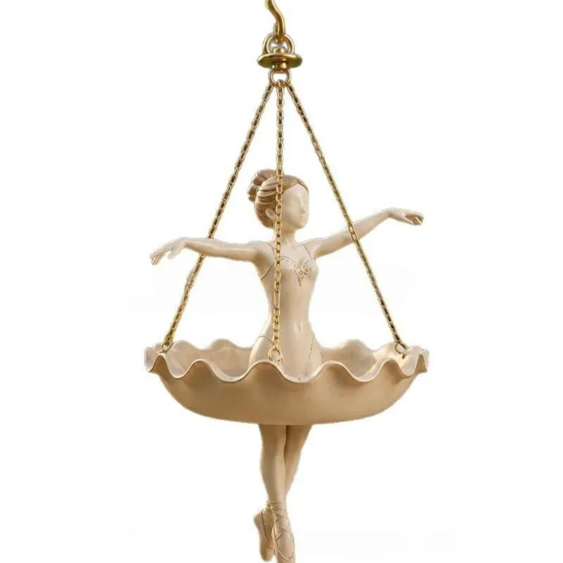 ABRU-Multifunctional Indoor Planter Resin Flower Holder With Top Hook And Three Chains, Decorative Plant Display Dancer