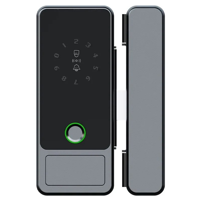 Glass door fingerprint lock No opening Office smart lock Shop passwordSingle and double door glass door