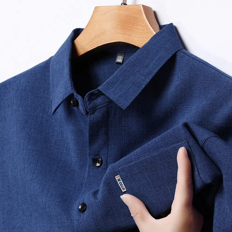 New Men\'s Business Casual Short Sleeved Printed Shirt with Wrinkle Resistance No Ironing Comfortable All Season Versatile Top