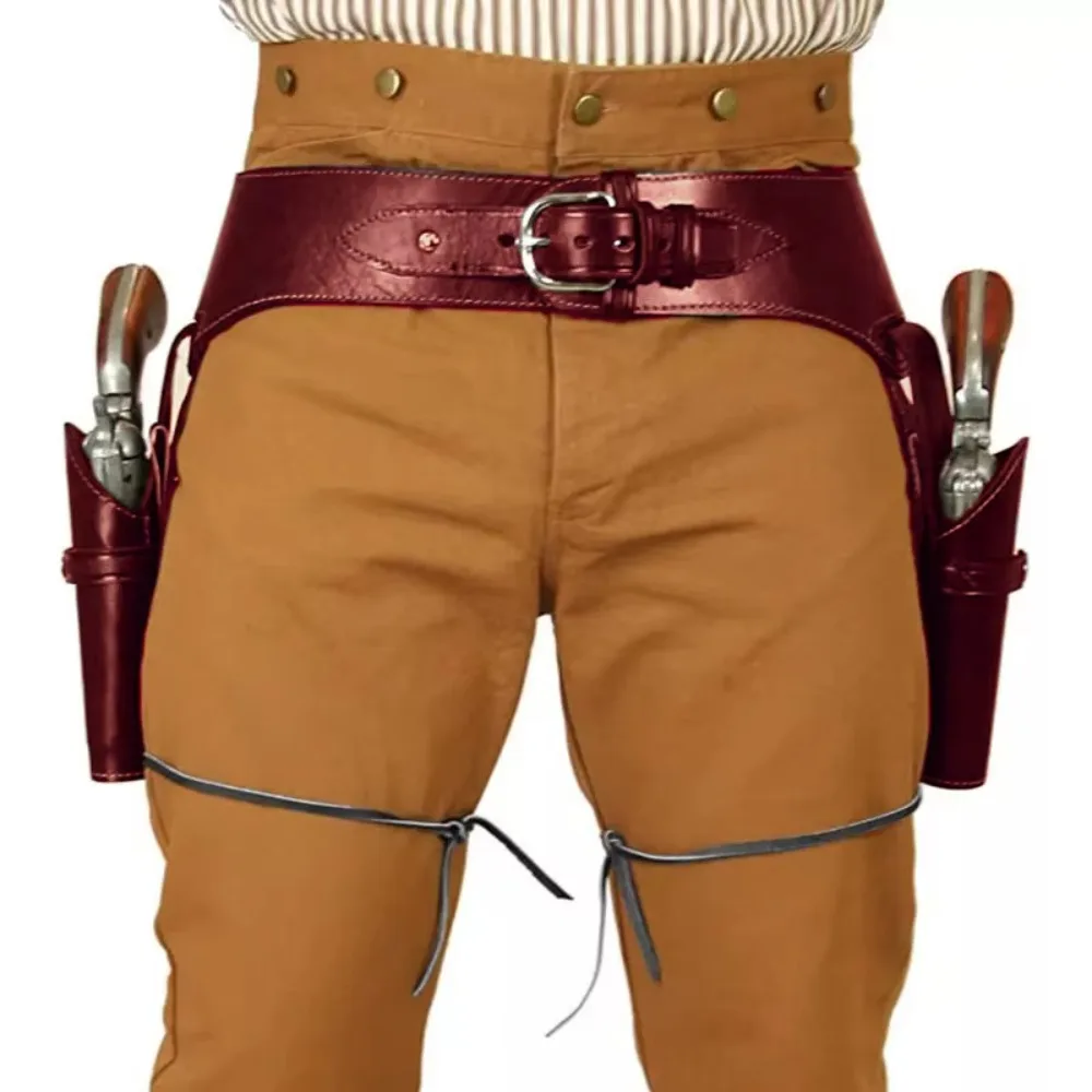 Off-the-shelf Medieval Renaissance New Cowboy Double Belt Revolver Holster Stage Show Dress-up Sailor Moon Hanako Kun
