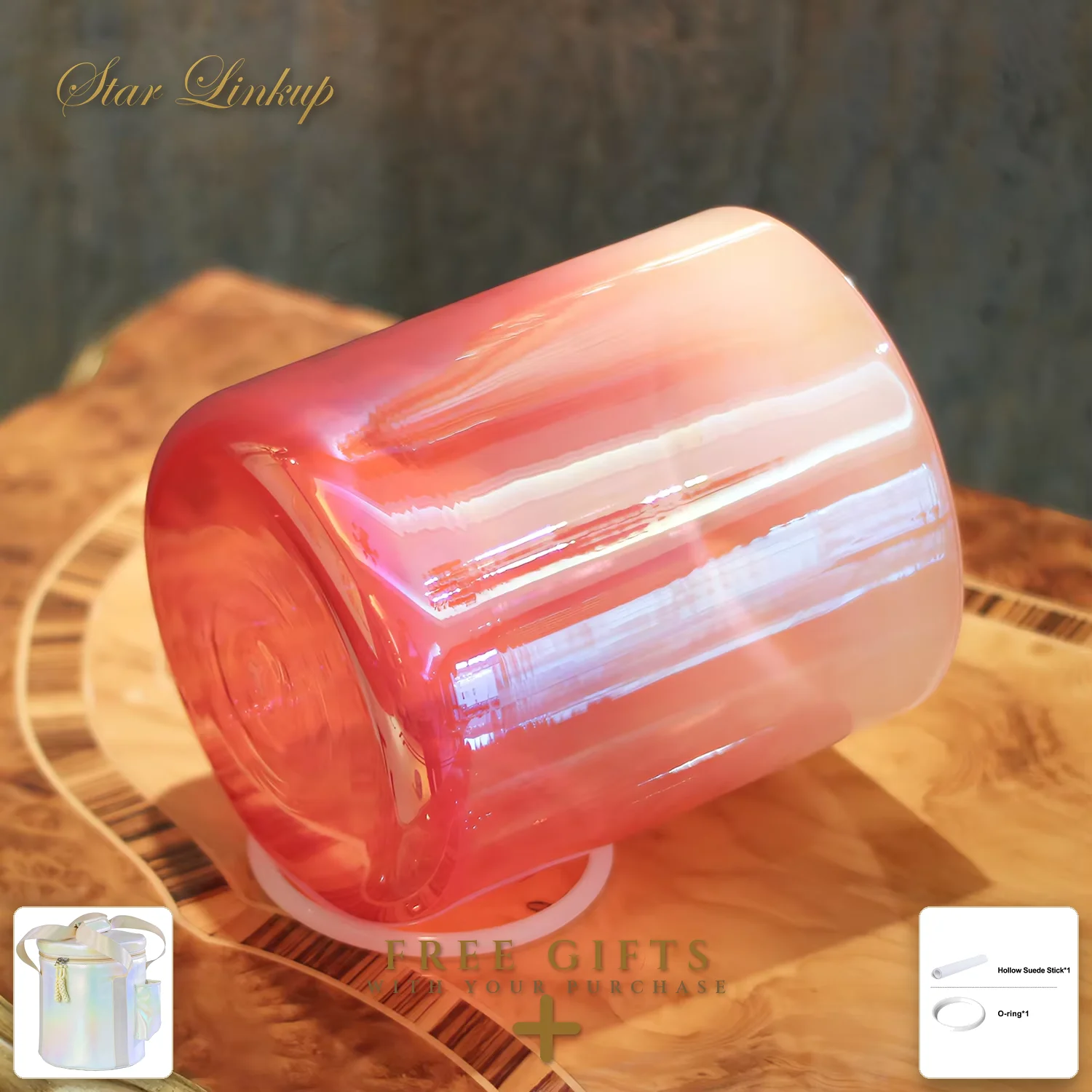 Rose pink Pearl Gradient Alchemy Crystal Singing Bowl for Sound Healing Prefect Pitch cuencos tibetanos de 7 metales grandes