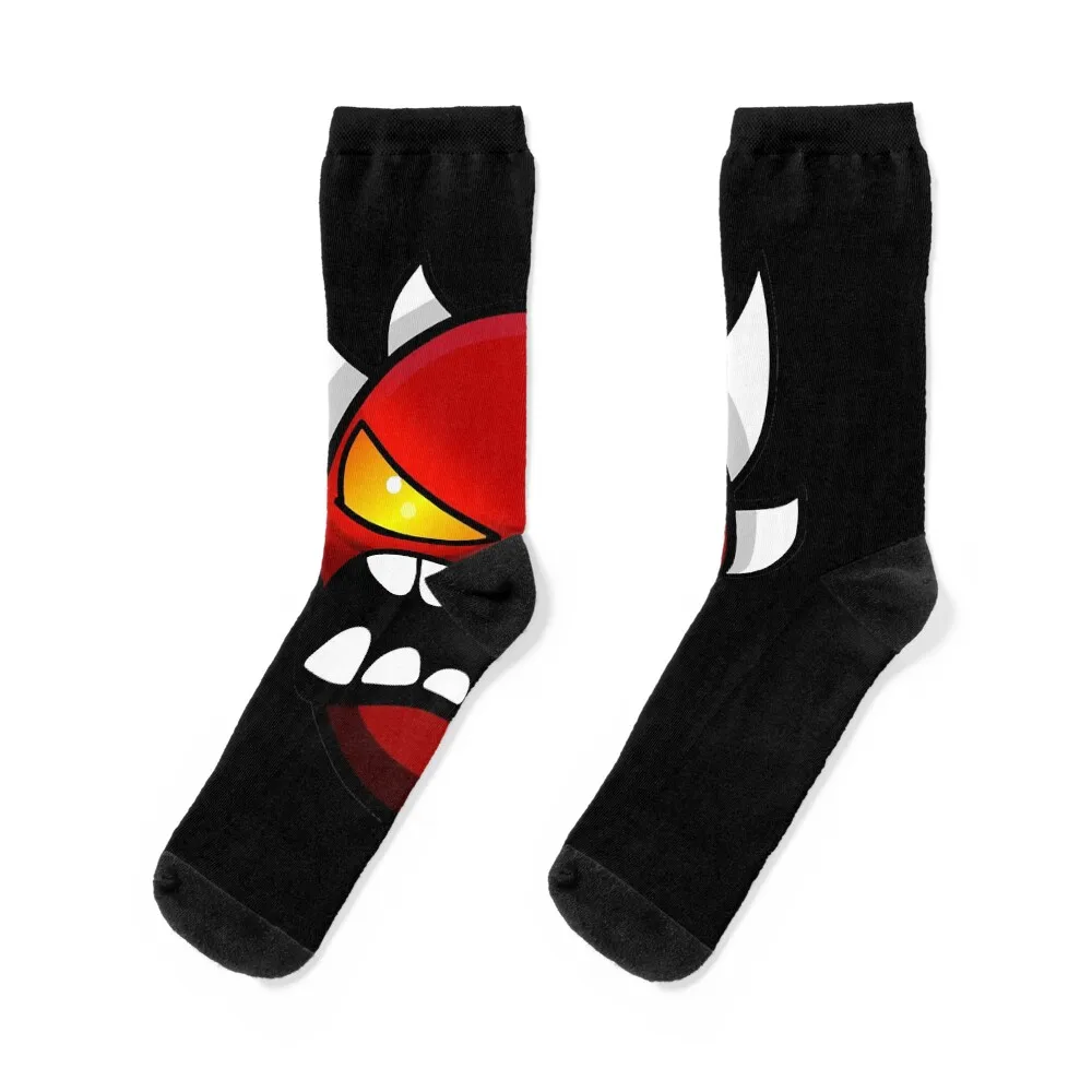 angry geometry dash Socks sports stockings colored hiking Boy Child Socks Women's