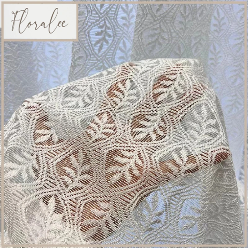American Lace Leaf Embroidery White Window Screen Curtains For Living Room Bedroom French Window Balcony Window Customized Size