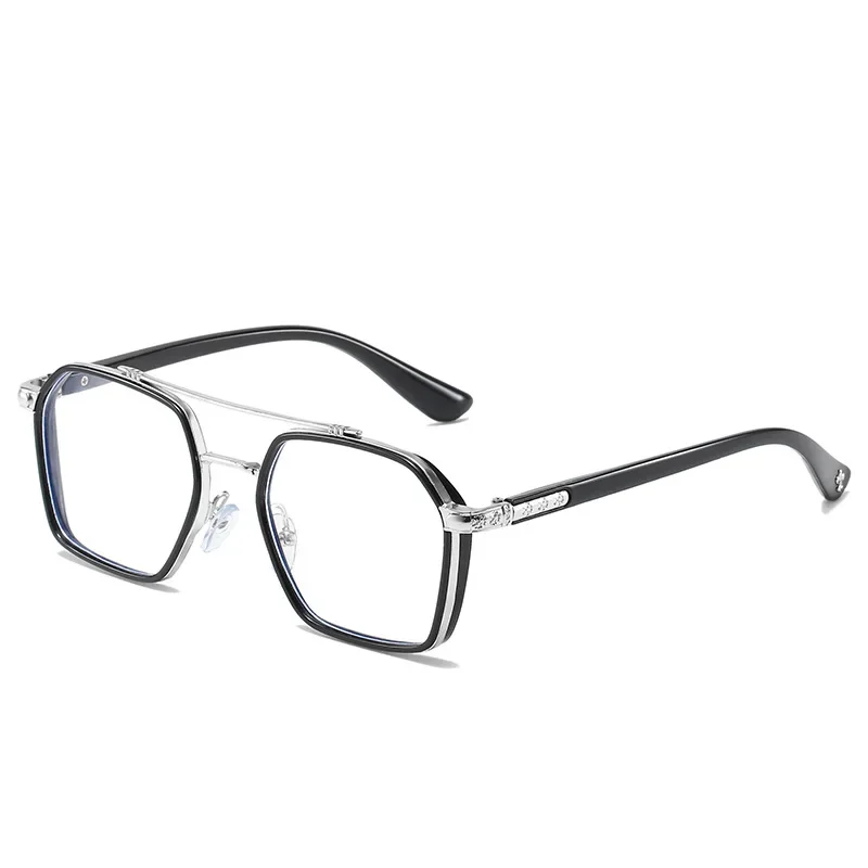 Vintage Square Glasses Transparent Anti Blue Light Eyeglasses Woman Man Computer Eyewear Clear Lens Retro Metal Frame Unisex