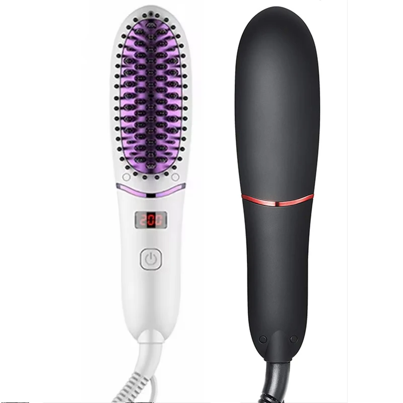 

2024 Home hair straightener LCD display negative ion straightener multi-function fast heating beard straightener