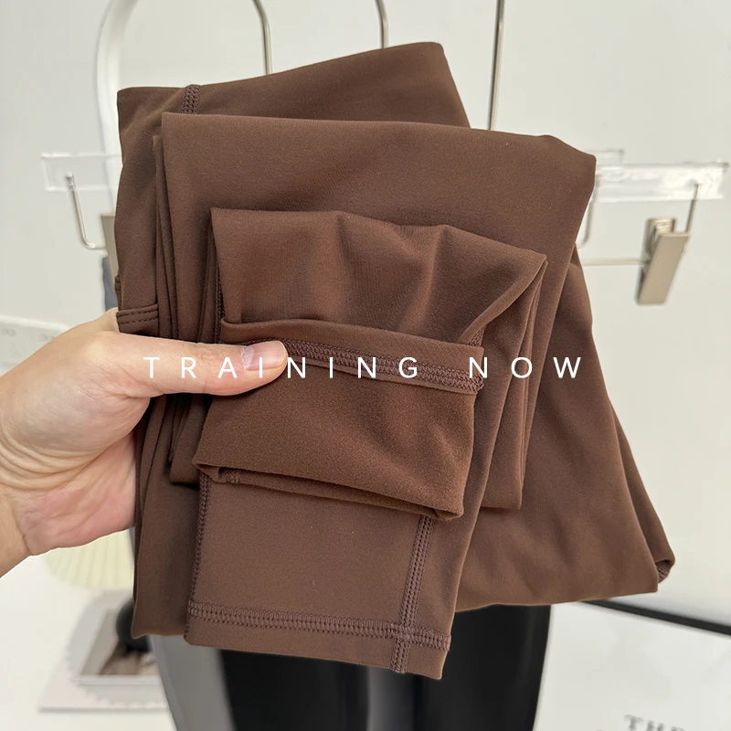 

Женские штаны для йоги, осень и зима 2025 года, новая верхняя одежда, бархатные, с высокой талией, подтягивающие ягодицы, обтягивающие живот, спортивный фитнес