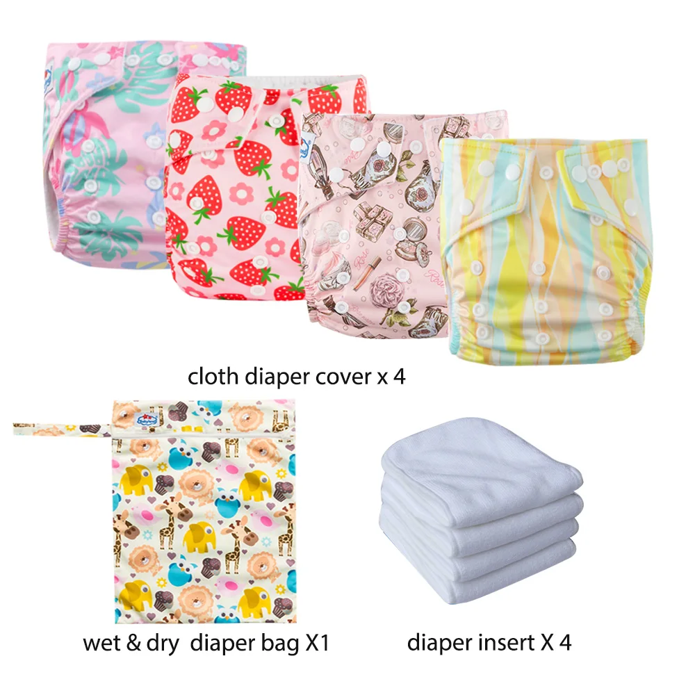 Pannolini di stoffa tascabili regolabili di nuova moda per neonate Pannolini lavabili e riutilizzabili Pannolini assorbenti per addestramento ecologico