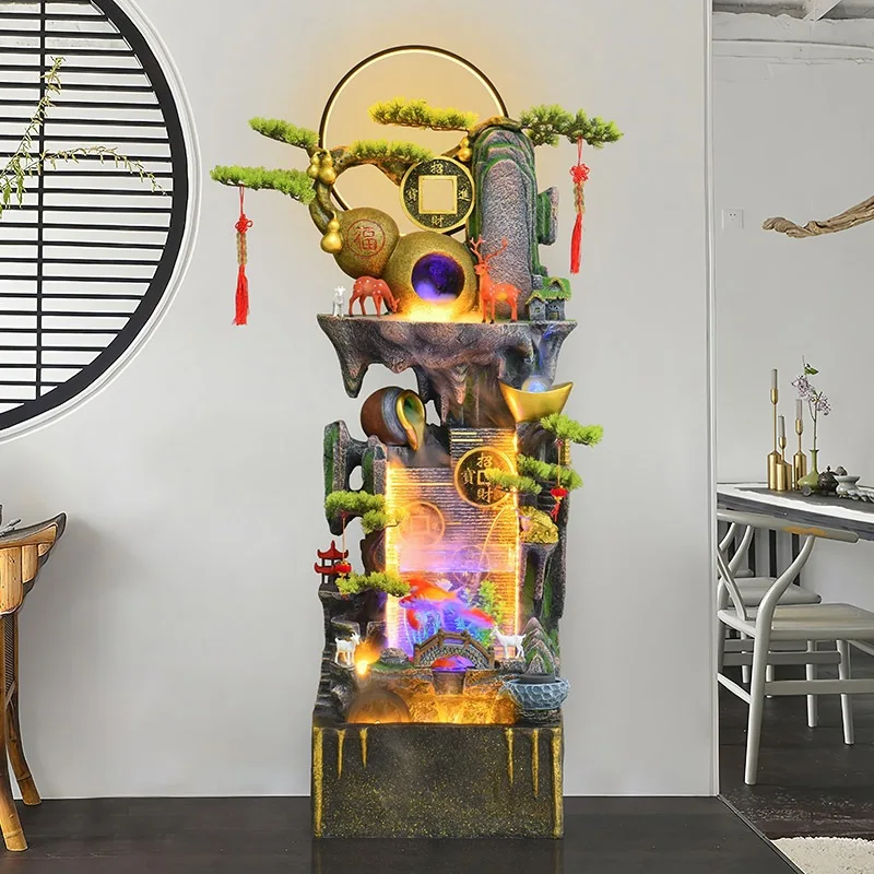 Rockery flowing water fountain landscaping living room entrance office opening gift circulating water fish tank ornament