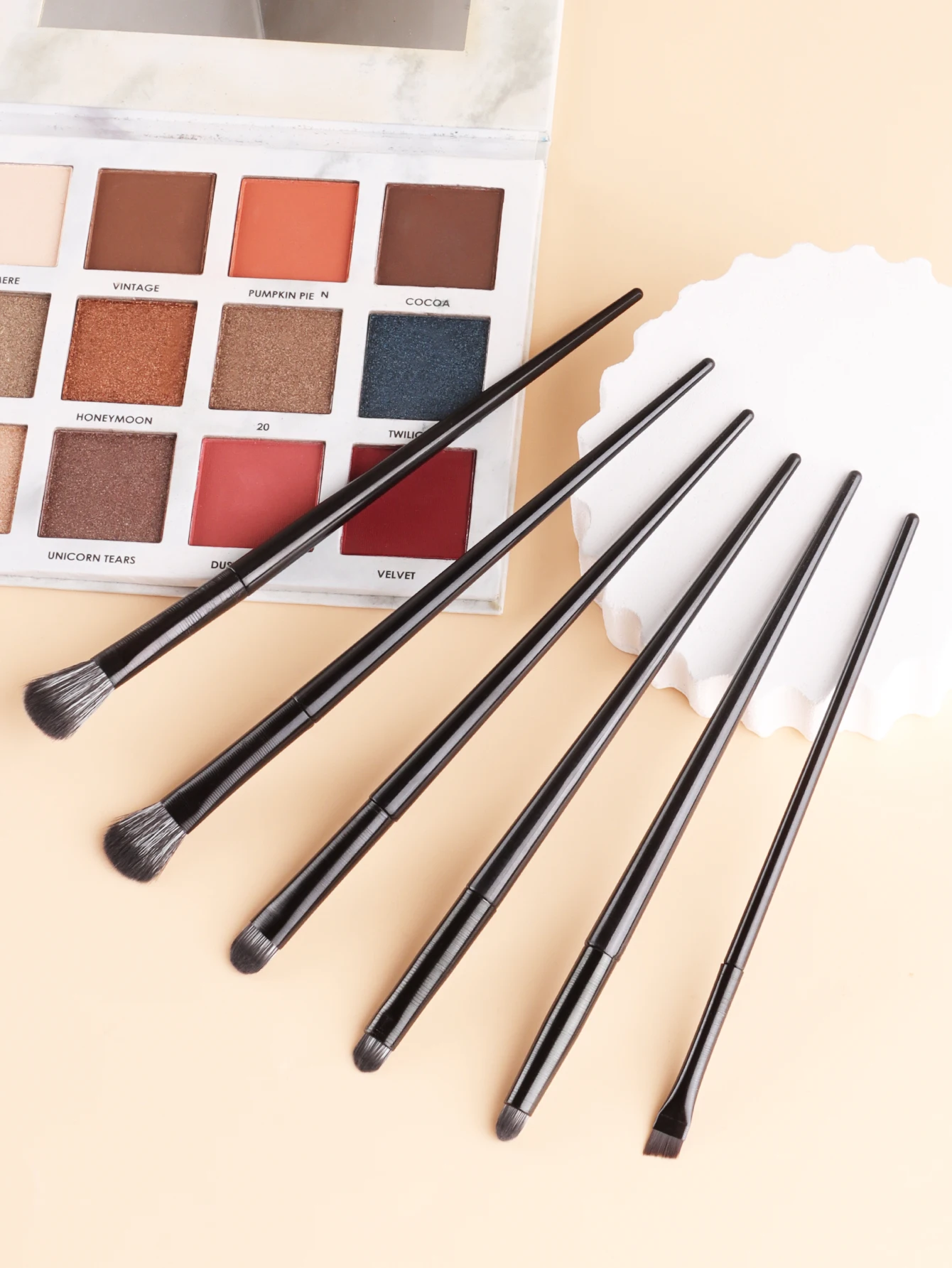 Juego Profesional de 10 Brochas de Maquillaje para Ojos, Brocha Angulada para Cejas, Delineador, Herramienta para Difuminar Sombras de Ojos, Combo para Detalles de Ojos