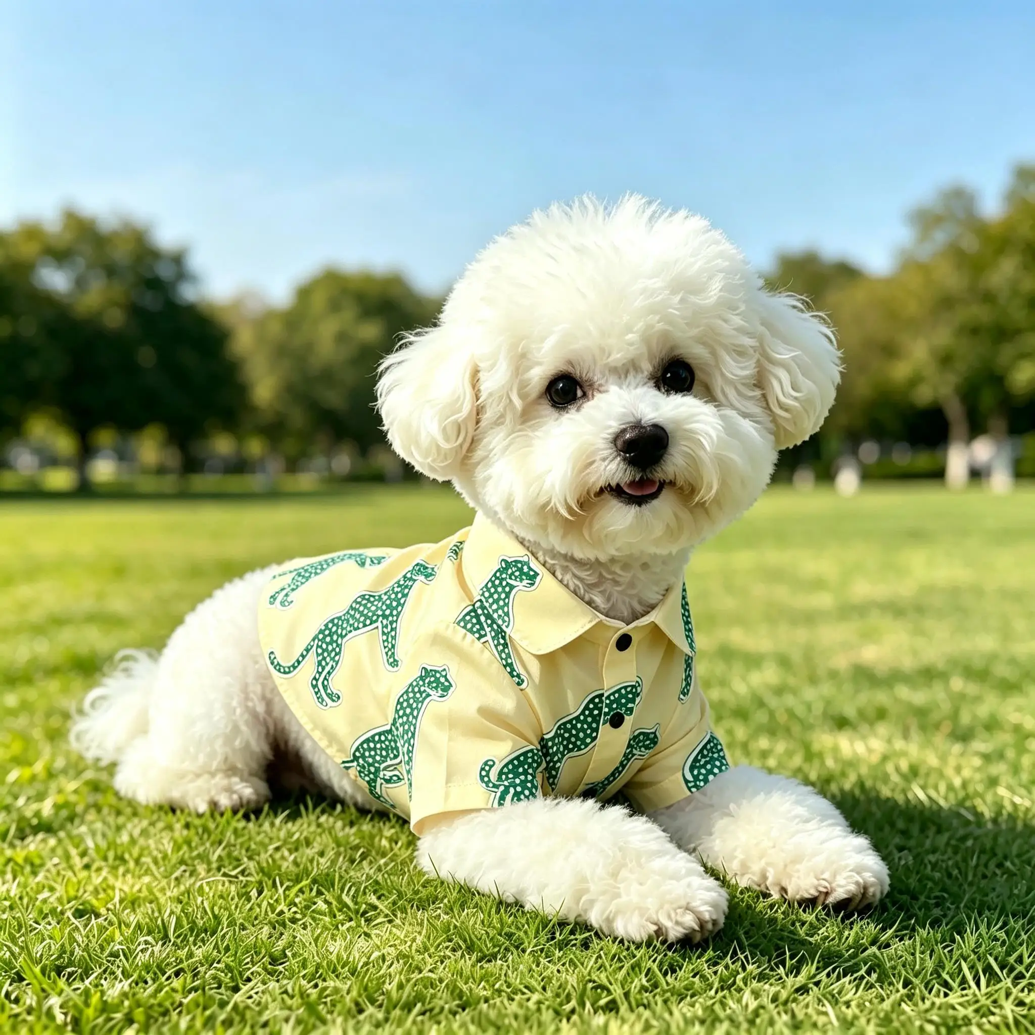 Pet Dog Shirt Pink Blue White Leopard Print Lightweight Button Up for Small Medium Dogs Cute Animal Theme Daily Wear