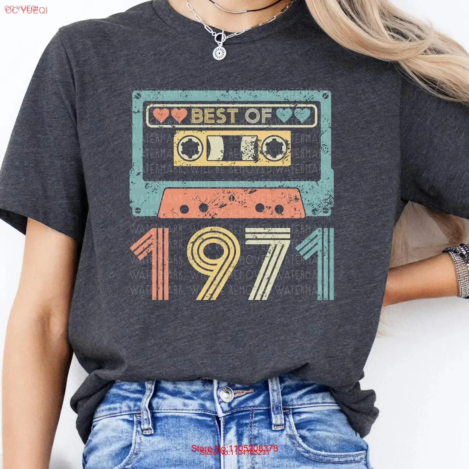 Vintage Best of 1971 T Shirt 53rd Birthday For Women Retro Cassette Turning 53 vintage Washed Slightly Breathable homme Stylish