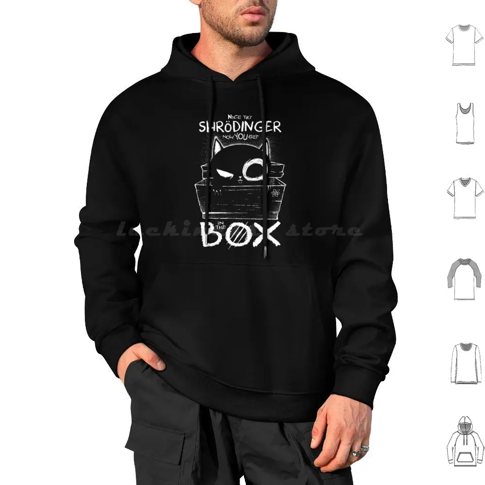 Get In The Box! Hoodies Long Sleeve Cat Cats Pets Lovers Animals Zombie Zombies Revenge Halloween Shrodinger Kitty Cuqui