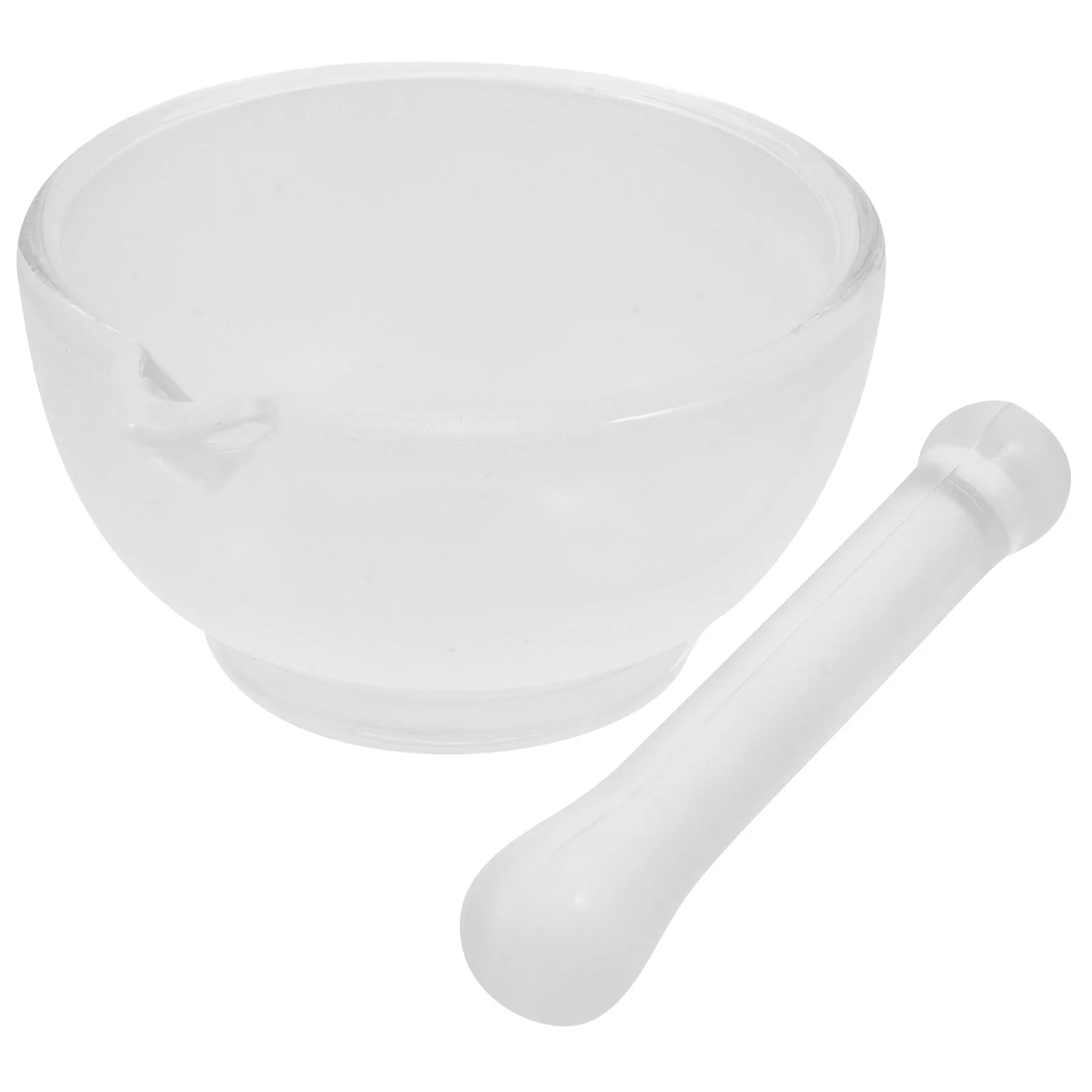 1Set Pestle and Glass Bowl Set Large Capacity Grinding Container for Kitchen Lab Heavy Duty Break Resistant Design