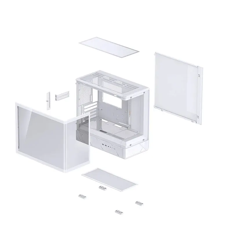 D200 Mid-Tower Gaming PC Case Mini Style USB Front Ports Cooling Fans Aluminium Alloy-SPCC Metal Materials Case