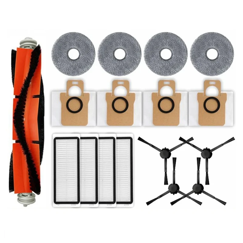 قطع غيار مكنسة كهربائية روبوت ، فرش جانبية رئيسية ، أقمشة ممسحة ، فلاتر هيبا ، حقيبة غبار ، قطع غيار لدريم L20 ألترا X20 برو