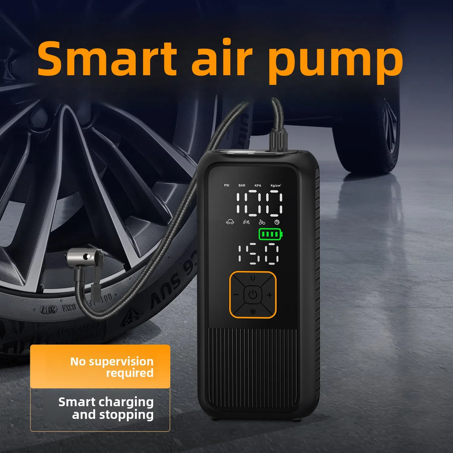 Rechargeable 150PSI Air Pump Tire Inflator Portable Compressor Digital Cordless Car Tyre Inflator For Bicycle Balls Motocycle