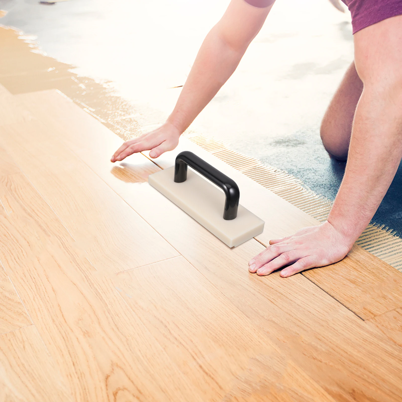 

Nylon Knock Block Flooring Installation Tool Long H Hammer Scraper Beige Door Laminate Vinyl Plank Repair Manual Tool Set