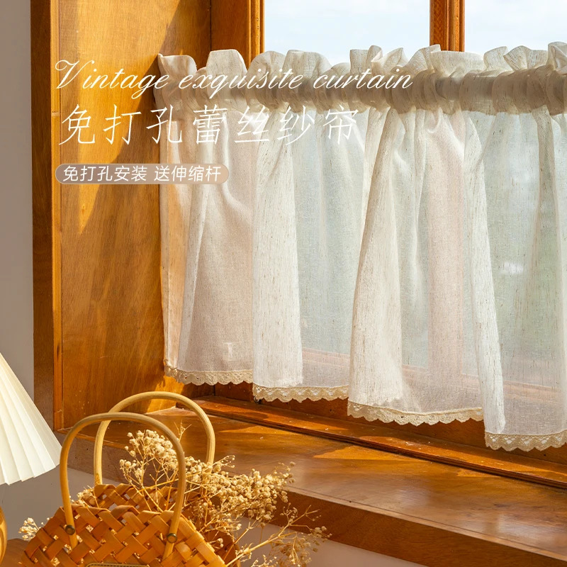 Kitchen window blocking curtain, floating window blocking light, door curtain, bedroom screen curtain, window decoration