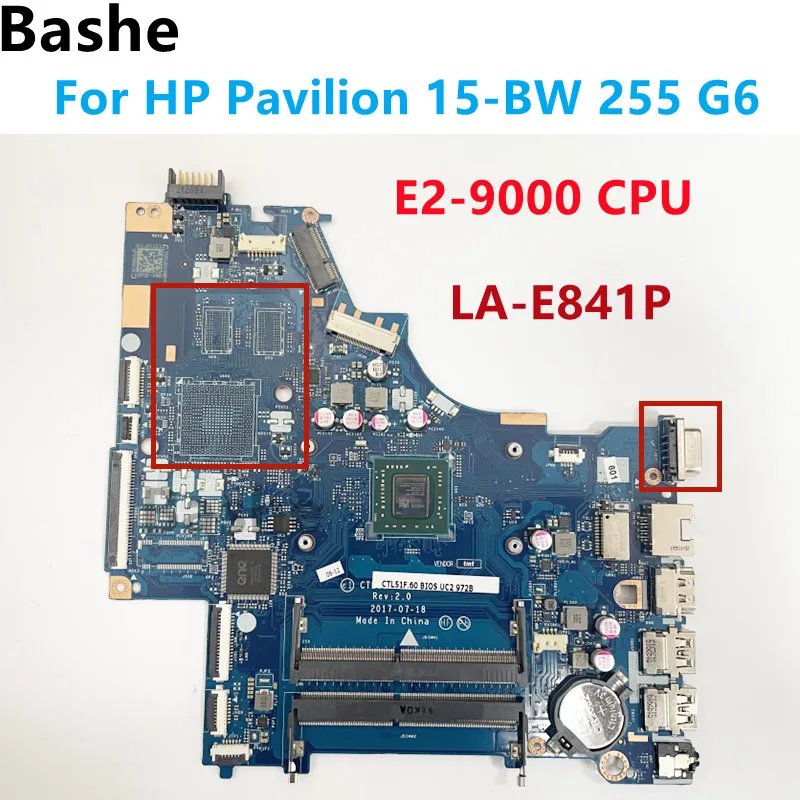 

For HP Pavilion 15-BW 255 G6 laptop integration motherboard LA-E841P With E2-9000 CPU L32395-601 tested 100% OK fast delivery