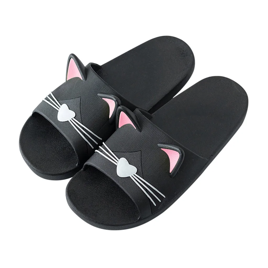 Men&Women Home Indoors Slippers Cartoon Cat Floor Family Shoes Loafer Womens Slippers Womens Plush Slippers with Arch Support