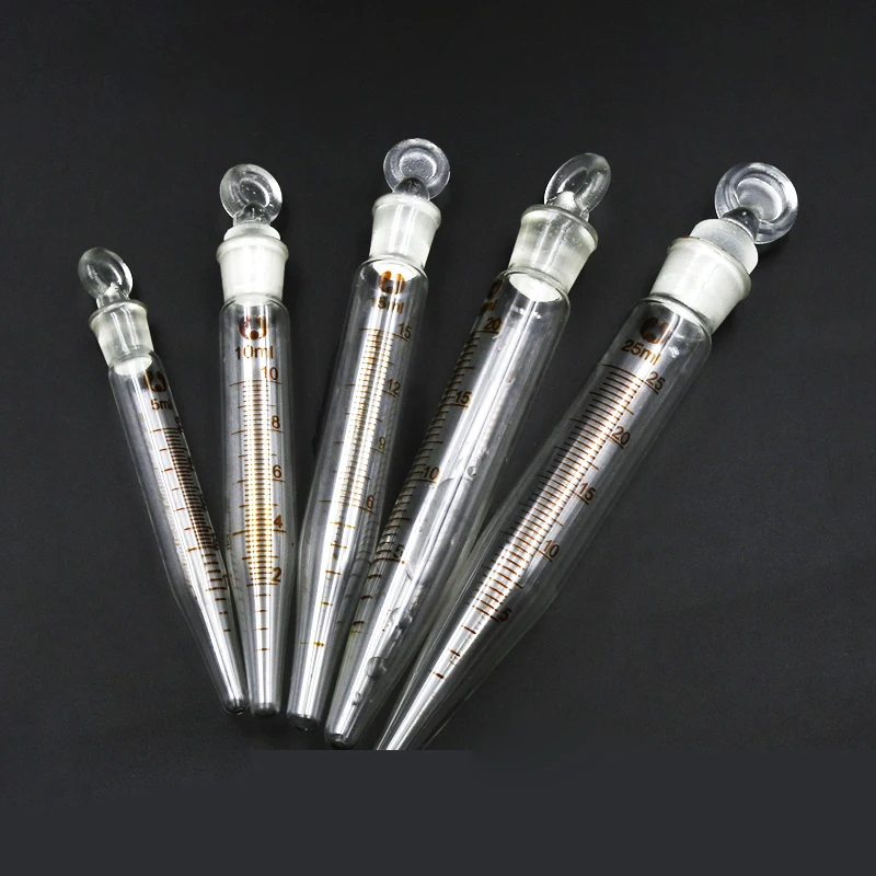 5pcs 25ml Glass sharp bottom centrifugal tube with frosted plug,Laboratory test tubes with graduated lines