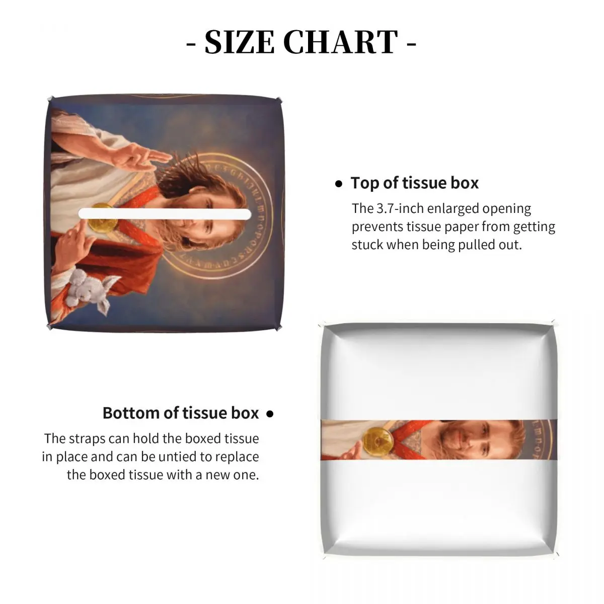 Custom Saint Nicolas Cage Tissue Box Cover Square PU Leather Funny Meme Facial Tissues Holder for Car - view 4