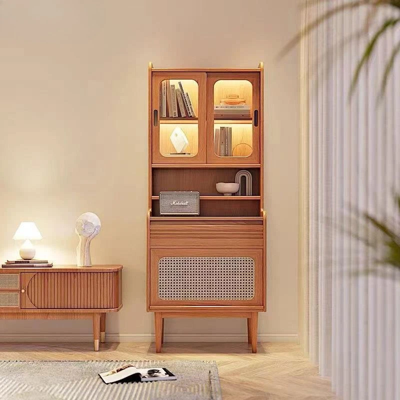 Storage display cabinet, simple cherry wood side cabinet