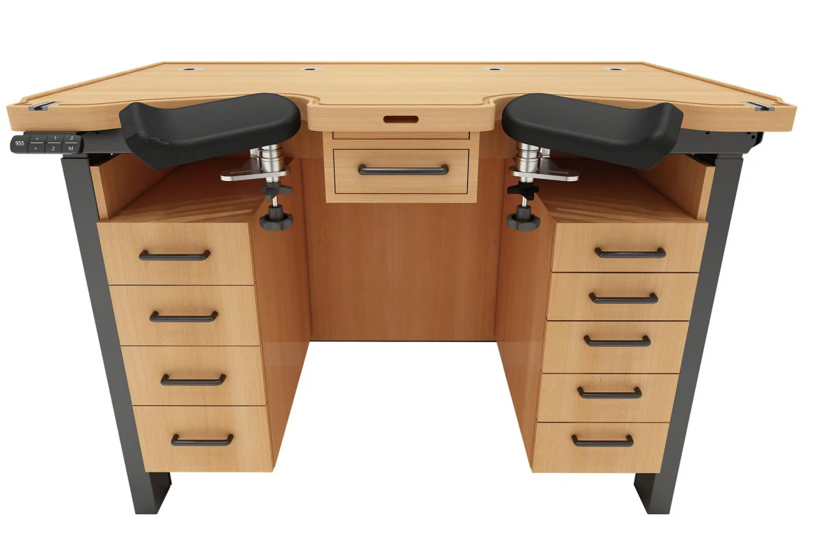 High Quality Beech Watch Repair Table Set 1280MM/1450MM Electrically Adjustable Height Watchmaker Repairs Watch