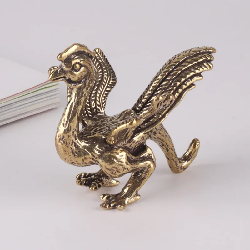 Brass Auspicious Beast Phoenix Ornaments Antique Four God Beasts Zhuque Home Town House Bronze Solid