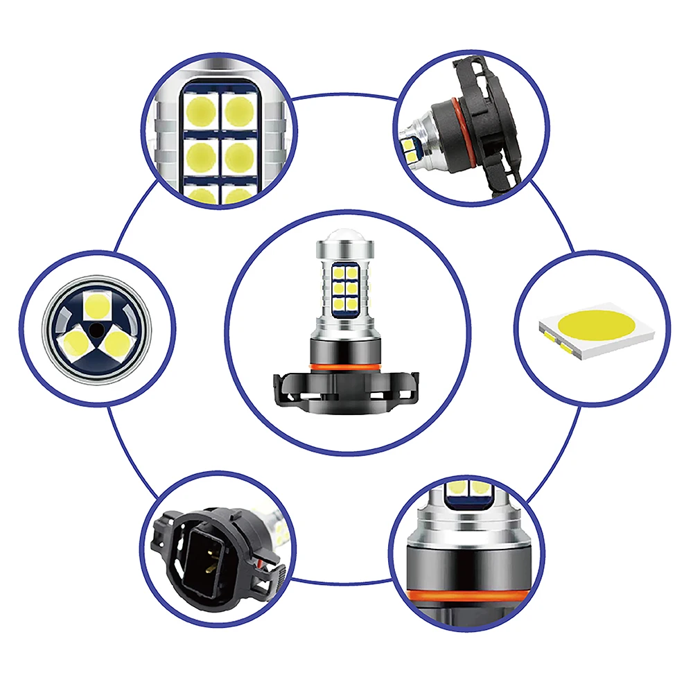 3030-27SMD Auto Accessories Blub Lamp Canbus PSX24W 2504 For Citroen C3/C3 Picasso C4 Coupe/Cactus DS3 Car LED Fog Light - view 2
