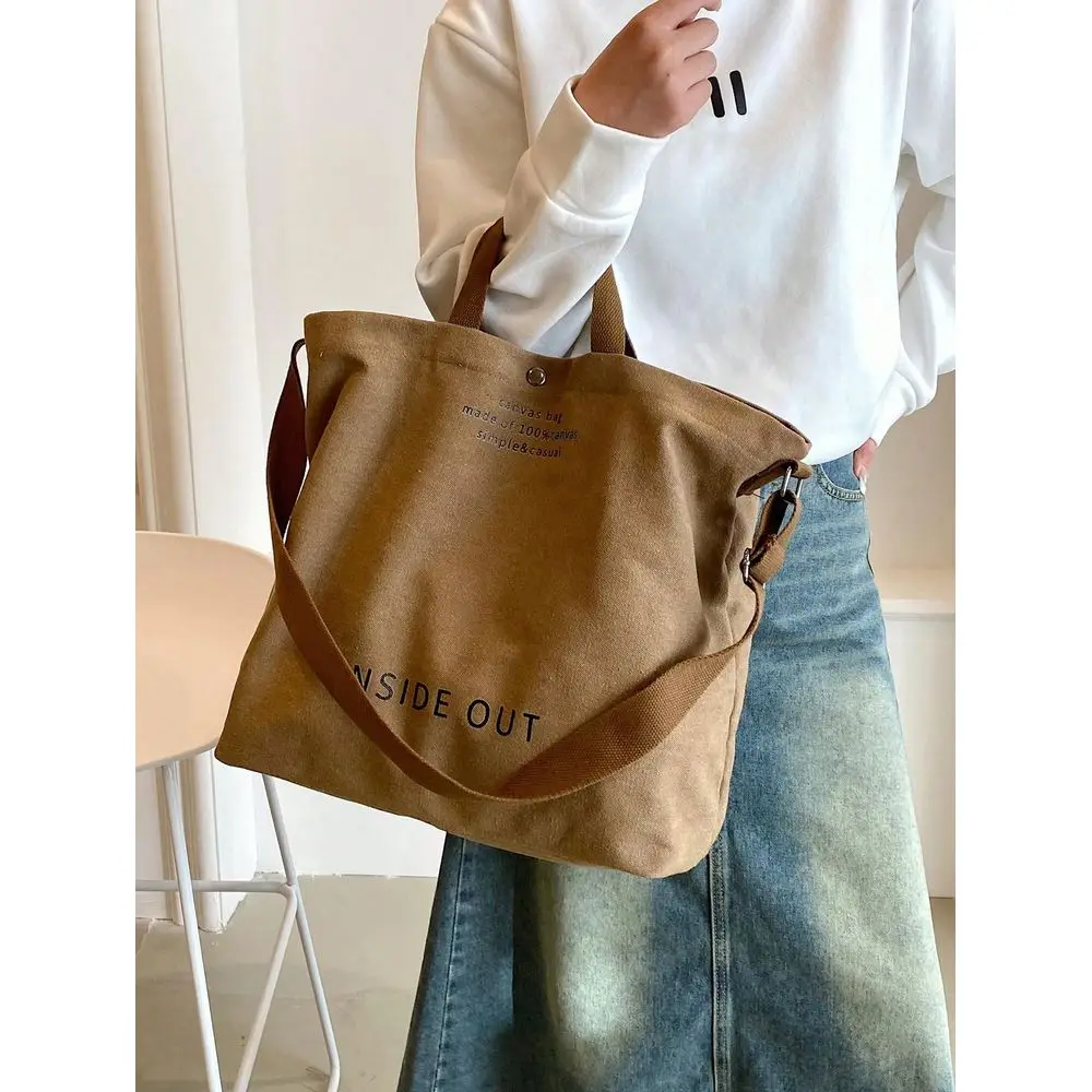 

Canvas Tote Bag, Letter Print Crossbody Bag, Casual Handbag, Suitable For School, Work, Travel, Teens Literary Backpack, Women