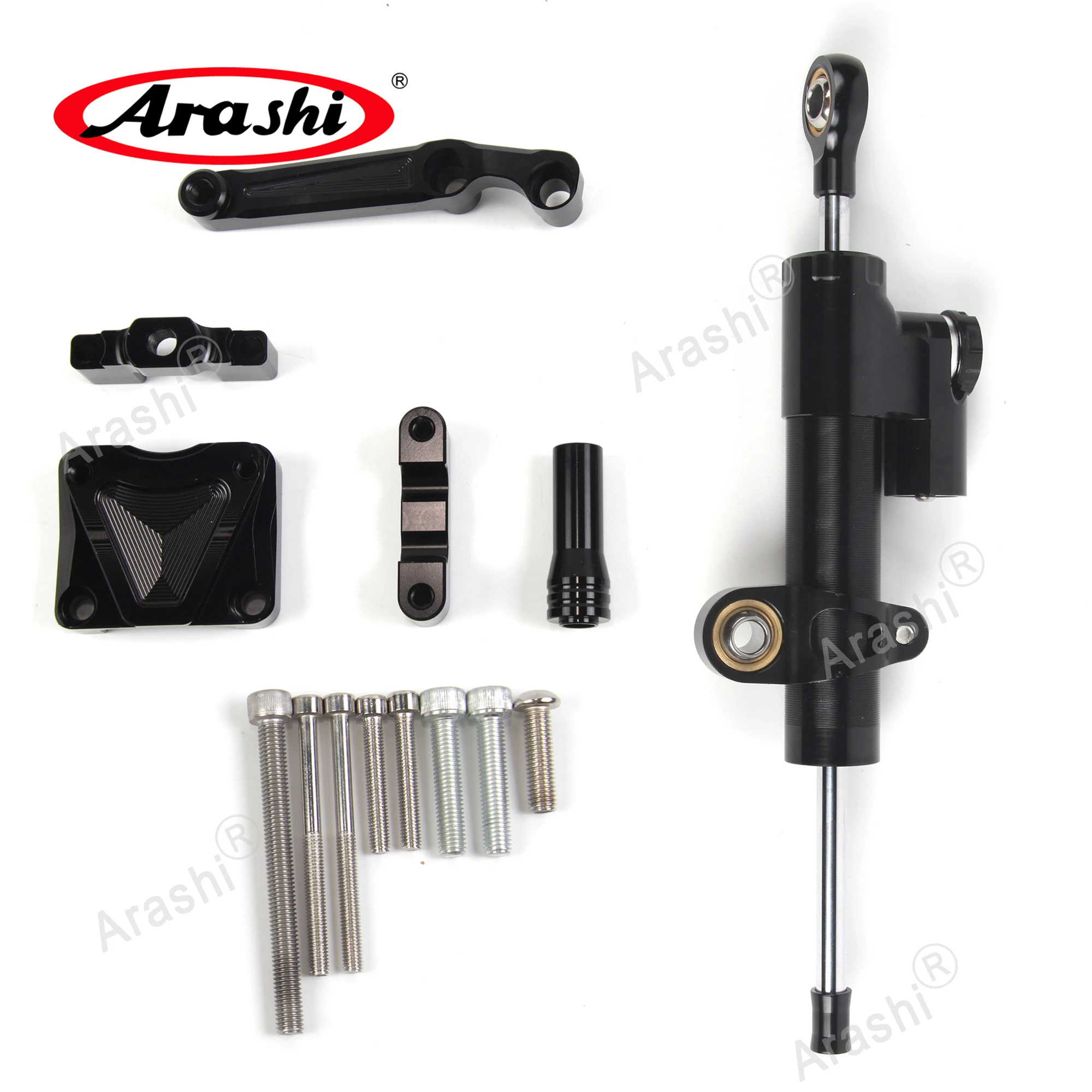 

Arashi 1 комплект мотоциклетный демпфер рулевого механизма комплект кронштейнов для Kawasaki EX300 Ninja 300 2013 2014 2015 2016 EX-300 стабилизатор