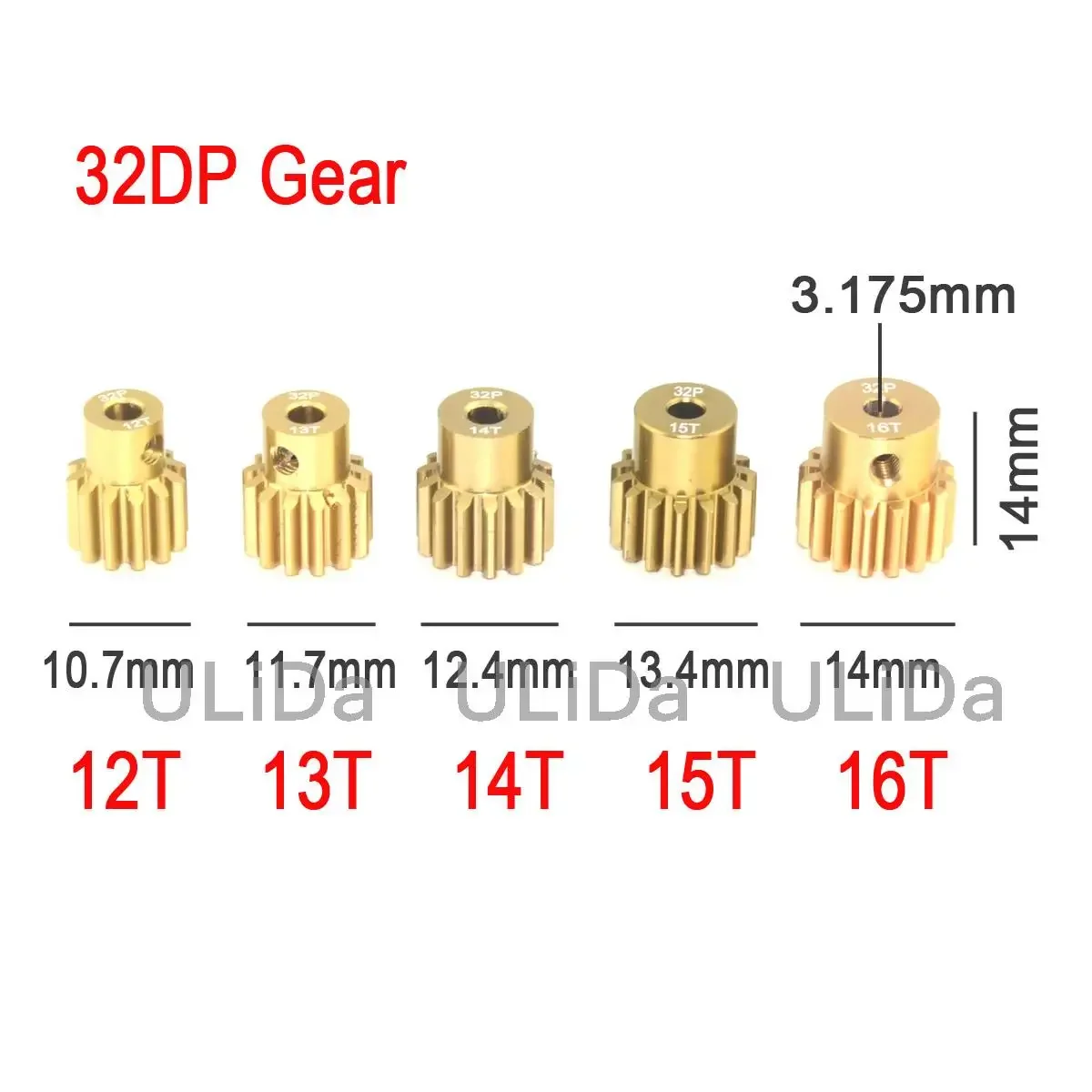 

New Mod .8 32P 3.175mm Pinion Gear Set 12T 13T 14T 15T 16T For 1/10 Traxxas RC HSP HPI Crawler Buggy Truck Car