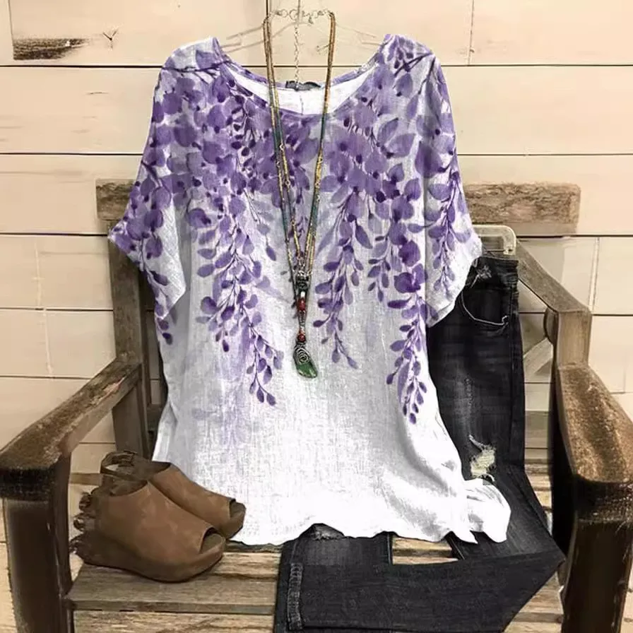 Nieuwe collectie ronde Ne ort Sve T-shirt 3D digitaal printen Batwing Sve plus maat zomer casual comfortabele herentop