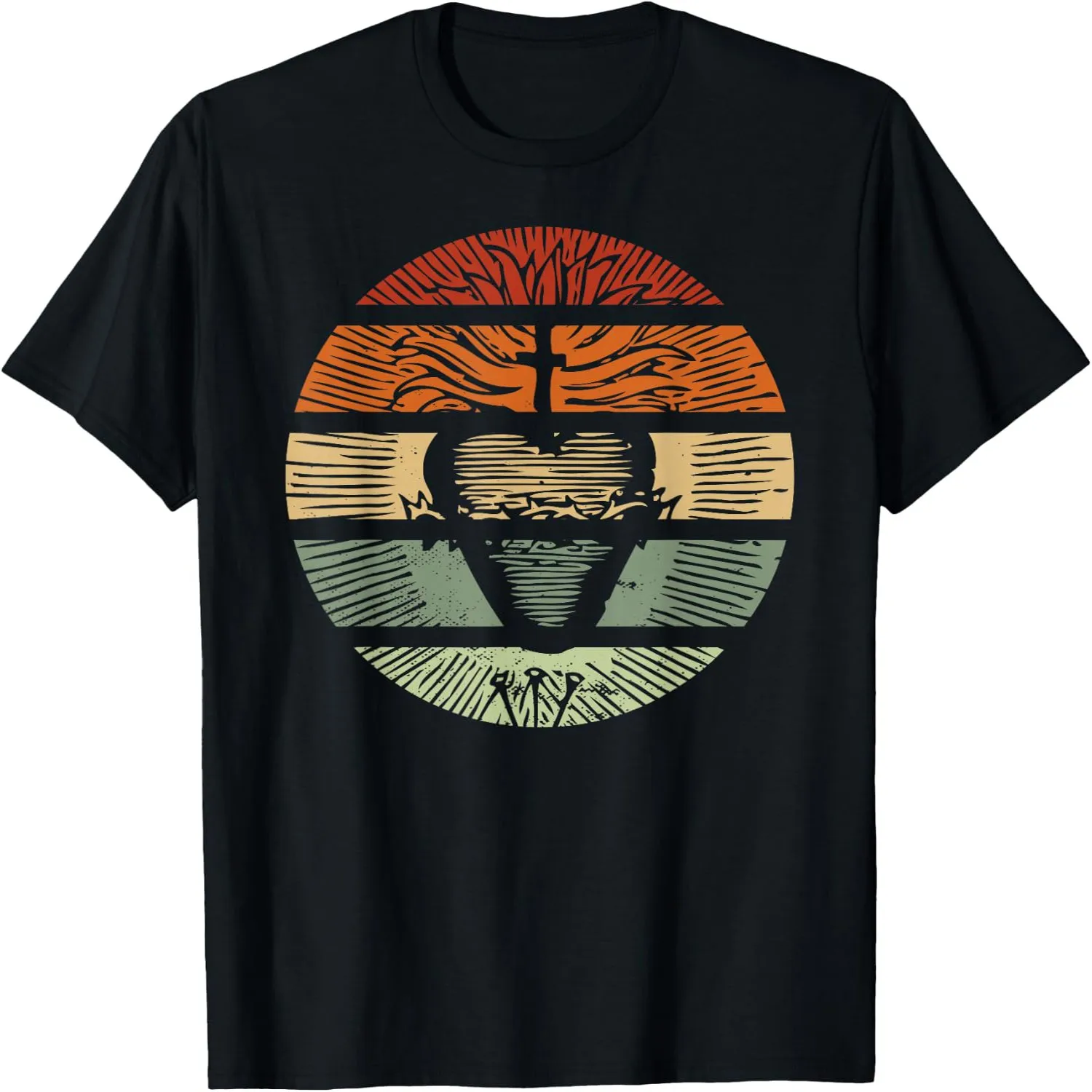 Sacred Heart of Jesus Christ Retro Sunset Art Catholic Teens T-Shirt