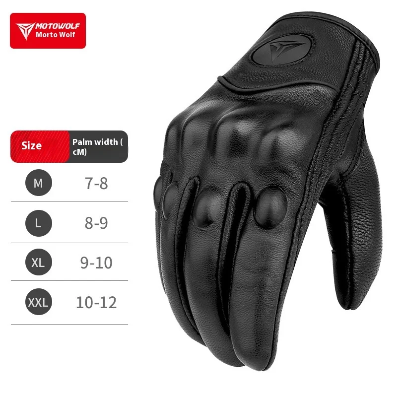 Motocycele Gloves Men Women Genuine Leather Moto ATV Cycling Summer Goatskin Riding Touch Operation Fist Joint Protect Gloves