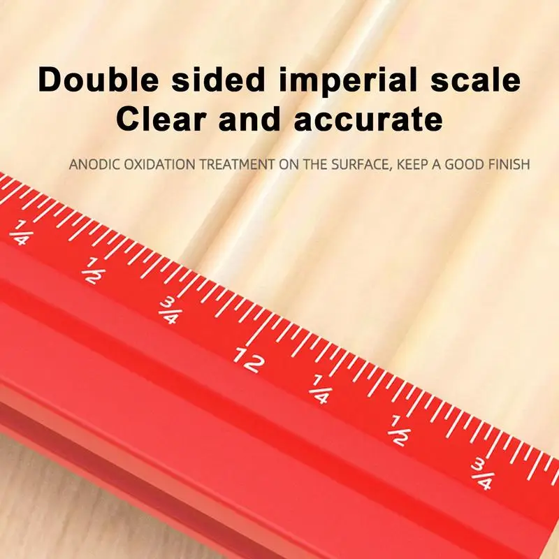 مسطرة حافة النجارة من الألومنيوم على شكل حرف V أداة قياس إمبراطورية 12 بوصة للموازي الرأسي