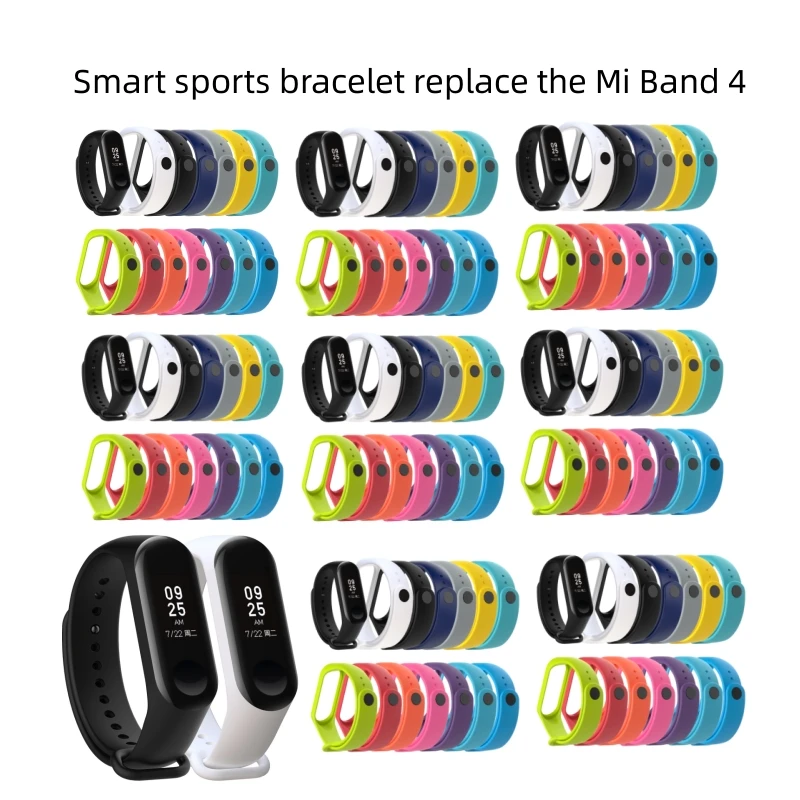 4/2/1 Pcs Watchbands For Xiaomi Mi Band 4 3 Starp Wristband Waterproof Silicone Bracelet Wrist Straps Combination Accessories