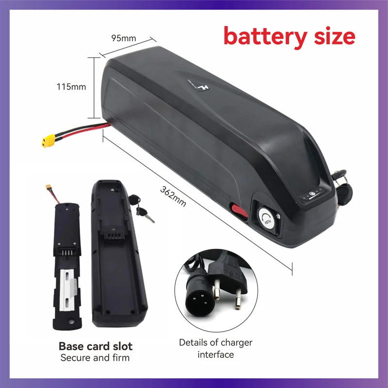 Hailong E-Bike Lithium Down Tube Battery Pack 36V 48V 52V 20Ah for 750W-1000W Bafang BBS02 BBS03 BBSHD Mid Drive Motor