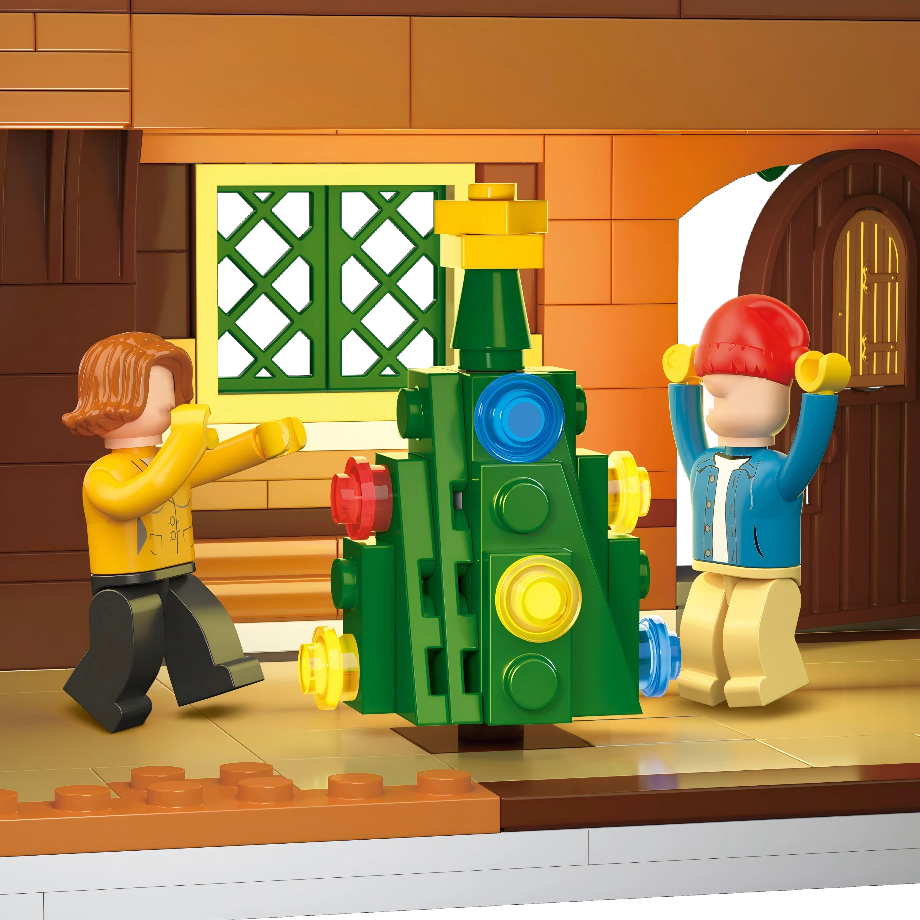 مكعبات بناء نموذج منزل عيد الميلاد DIY، مجموعة ألعاب عطلة الأطفال، هدية عيد الميلاد، ديكور مكتب المنزل لعيد الميلاد