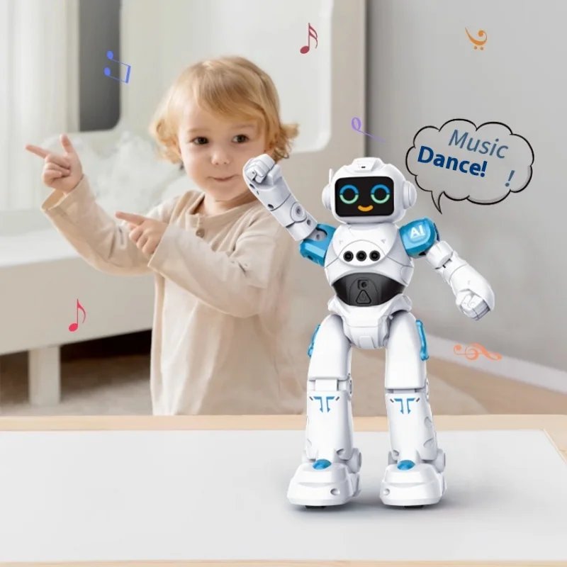 Robot inteligente con Control remoto para niños, juguete multifuncional con Control remoto, programación de diálogo de voz, expresión táctil, gesto de baile