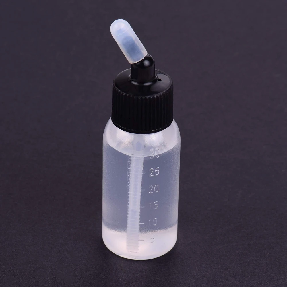 

New 10PCS 35/65ml Plastic Transparent White Airbrush Feed Bottle Jars With Lid Model DIY Tool