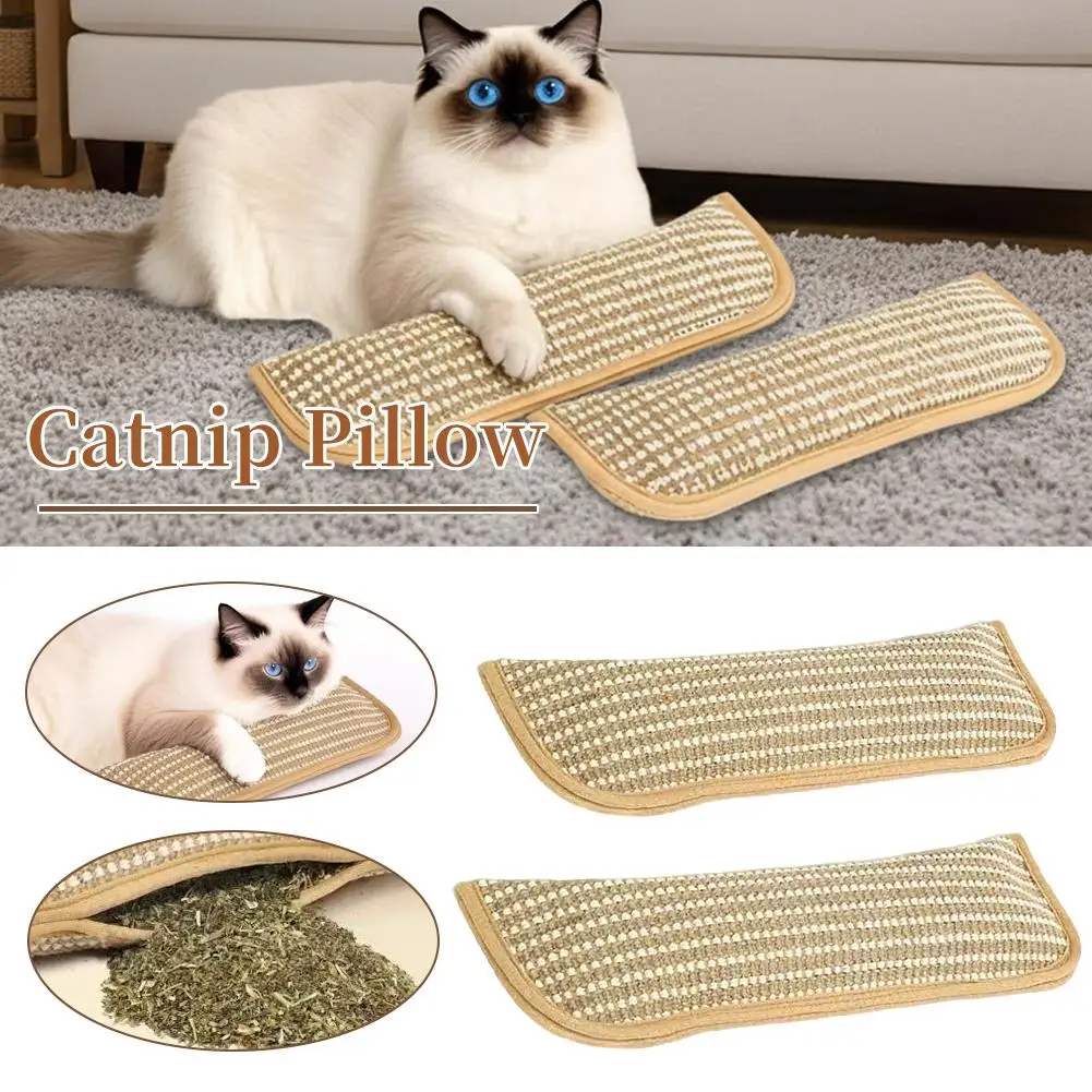 Divertida Almohada de Catnip, Juguete Interactivo para Gatos, Juguetes para Rascar y Patotear para Gatitos de Interior, Juguete Masticable Interactivo que Estimula a Gatos Aburridos