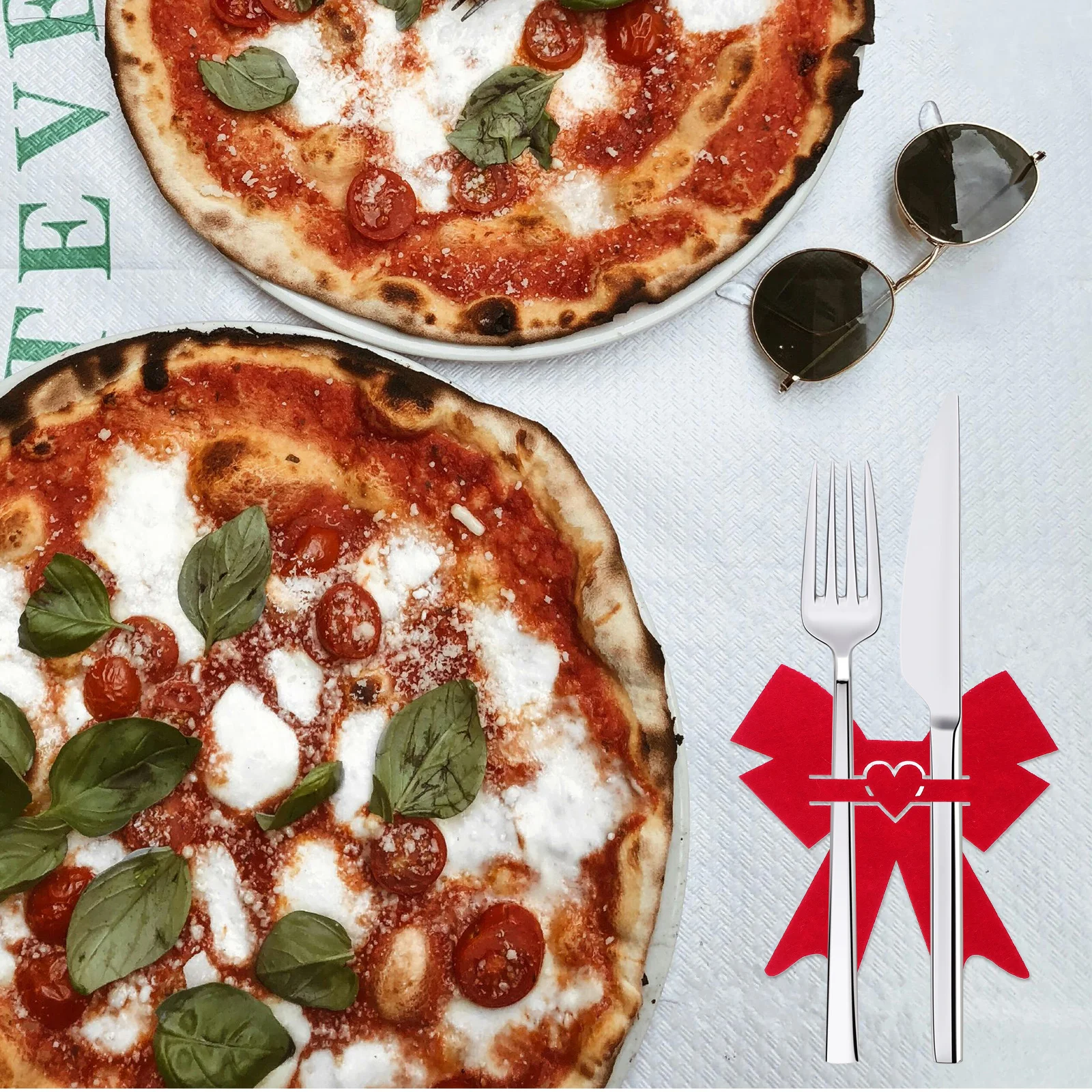 

4pcs Butterfly Knot Cutlery Holders Non-Woven Utensil Pouch For Valentine'S Wedding Party Portable Tableware Sleeve