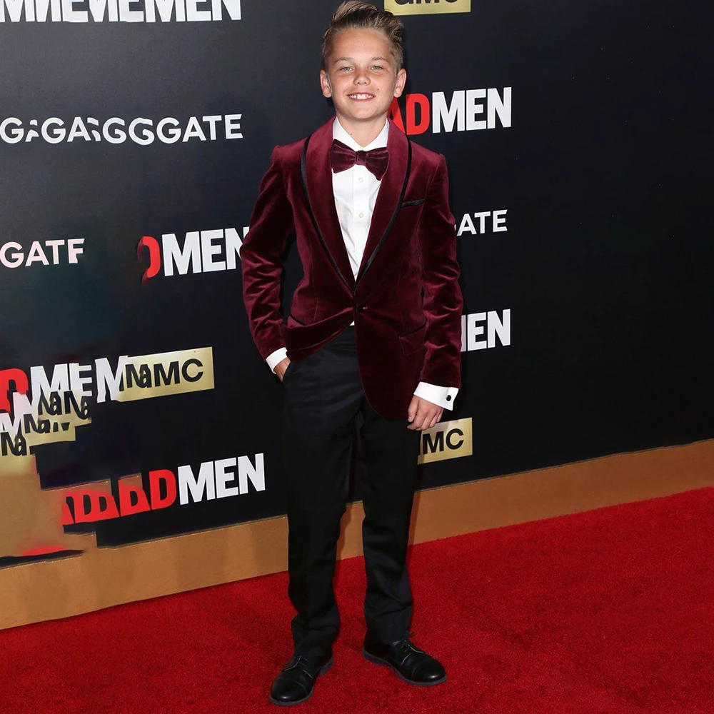 

Модная одежда для мальчиков на одной пуговице, элегантная облегающая куртка с шалью и лацканами, брюки, полный комплект, официальная фестивальная детская одежда