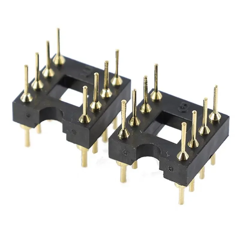 for 10pcs Double Head IC Socket Round Hole DIP-8 Socket Round Pin 8 Core Chip Seat Operational Socket