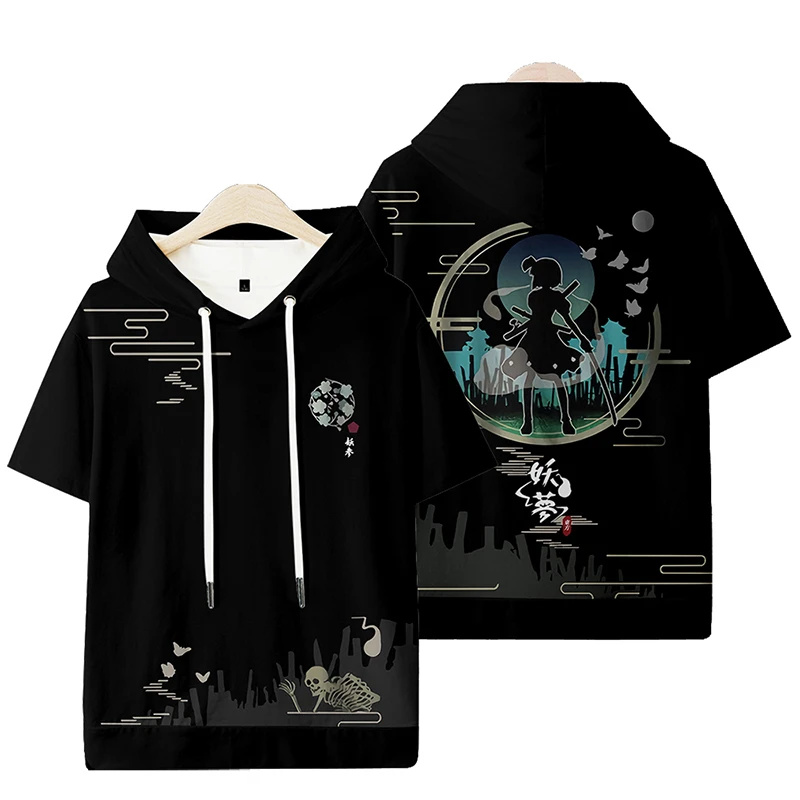 Anime TouHou Project 3D Print Oversized T Shirt Youmu Konpaku Cosplay Short Sleeve Hooded T-shirt Casual Loose Pullover Tops