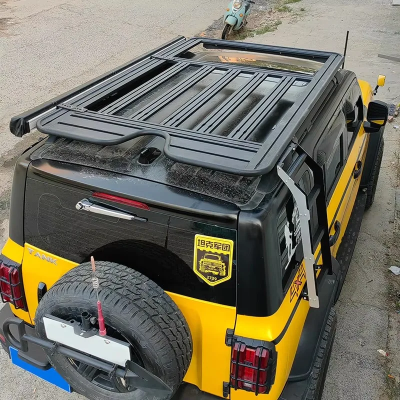 

Thickened Aluminum Alloy Roof Rack For Tank 300/400/500 Car Roof Cargo Frame With Side Ladder